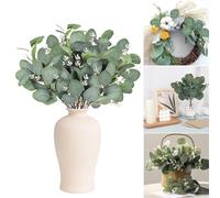 JOZMMZEOOA Eucalipto Artificial 18 Piezas Ramo Decoración Eucalipto Artificial Planta Flores Secas Artificiales Ramas Artificiales Decorativas,para Decoración de Hogar Oficina Bodas