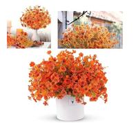 JOZMMZEOOA Flores Artificiales 10 Piezas Decoracion Otoño Ramos de 37CM Flores Artificiales Plantas Decorativas Ramas Artificiales, para Decoracion Hogar Plantas Artificiales Exterior Flores