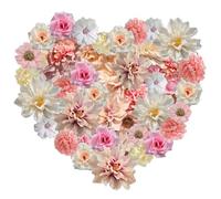 JOZMMZEOOA Flores Artificiales Decoracion 40 Piezas Flores Artificiales Artificiales Realistas Pequeñas,para DIY Vestido Fiesta Decoración Hogar (Color Claro)