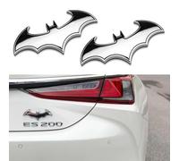 JOZMMZEOOA Murciélago Pegatinas Coche,2 Piezas Pegatina Coche Metal Pegatinas Moto Personalidad Pegatina Coche Exterior Accesorios Coche Tuning Accesorios Camper Decoracion Coche (Plata)