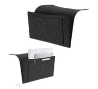 JOZMMZEOOA Organizador de Cama,Organizador Mandos Sofá Almacenamiento Colgante de Fieltro de Cama Organizer de Fieltro Bolsillo,para Dormitorio Sofá Mesita de Noche Lugar Gafas Teléfono(Negro)