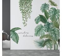JOZMMZEOOA Plantas Pegatinas Pared,2 Piezas Verde Tatuaje de Pared Plantas Tropicales Rama de Hoja Etiqueta Dormitorio Verdes Naturaleza Selva Pegatinas Decorativas Parad Vinilo,Etiqueta Sala