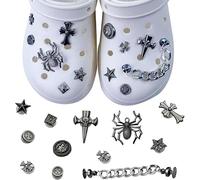 JOZMMZEOOA Shoe Charms 12 Piezas Metal Pines para de Crocs Punk Charms Adornos Zapato Impermeable Adornos para Sandalias Araña Jibbitz Pins Accesorios de Decorativos,para Zapatos Clog