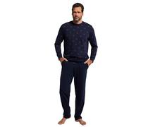 JP 1880 Bauch-Schlafanzug, Zweiteiler, Longsleeve, elastischer Saum, Lange Hose, bis 8 XL, Juego de Pijama Hombre, Imperial Navy, 5XL