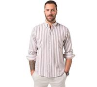 JP 1880 Camisa a Rayas, Manga Larga, Mezcla de Lino, Cuello Abotonado, Modern Fit, hasta la 8 XL Camello 4XL 846041320-4XL