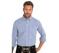JP 1880 Camiseta de Cuadros para Hombre, Tallas Grandes, Tallas Grandes, Tallas L-8XL, Manga Larga, Cuello Abotonado, Ajuste Moderno, hasta 8 XL 748509, Cobalto Claro, XXXXXL