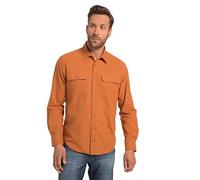 JP 1880 Camisa de Franela, Manga Larga, Cuello Kent, Ajuste Moderno Naranja óxido 4XL 819746679-4XL