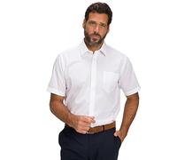 JP 1880 Camisa, de Negocios, no Requiere Planchado, Cuello inglés, Manga Corta, Corte cómodo, hasta 8XL Blanco Nieve L 804891200-L