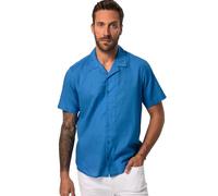 JP 1880 Camisa, Media Manga, Mezcla de Lino, Cuello Cubano, Ajuste Moderno Turquesa Oscura XXL 805724753-XXL