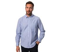 JP 1880 Camisa para Hombre Tallas Grandes Tallas Grandes Menswear L-8XL, Manga Larga, Mezcla de Lino, Cuello Abotonado, Corte Moderno 782629, Azul Oscuro, 3XL