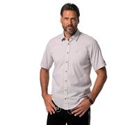 JP 1880 Hasta la Talla 7XL, Camisa Tradicional con Media Manga, Estampado de Cuadros, Cuello inglés, Bolsillo en el Pecho, Ligeramente Entallada, Guijarro L 723283320-L