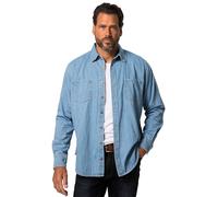 JP 1880 Camisa Vaquera, Manga Larga, Cuello Kent, Corte Moderno, hasta la Talla 8 XL Azul Luminoso 5XL 822885901-5XL