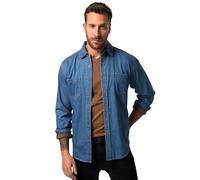 JP 1880 Camisa Vaquera, Manga Larga, Cuello Kent, Corte Moderno, hasta la Talla 8 XL Vaquero Azul 8XL 822885902-8XL