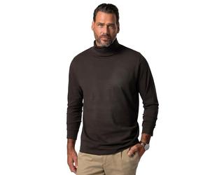 JP 1880 Camiseta básica de Cuello Alto para Hombre, Talla Grande L-8XL, Camiseta básica de Manga Larga 723303, Negro (Deep Black), XXX-Large