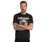 JP 1880 Camiseta, Camiseta del Grupo, Scorpions, Media Manga Negro 4XL 818525100-4XL