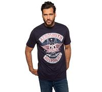 JP 1880 Camiseta de Manga Corta Aerosmith, Camiseta para Hombre, Azul (Dunkel Marine), XXL