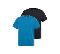 JP 1880 Camisetas, básicas, Pack de 2, Cuello en V, Manga al Codo Azul Acero 4XL 711318743-4XL