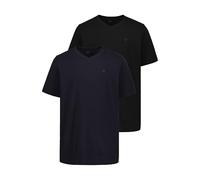 JP 1880 Camisetas, básicas, Pack de 2, Cuello en V, Manga al Codo, hasta la 8 XL Negro XL 711318130-XL