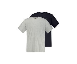 JP 1880, Camisetas en V para Hombre, Tallas Grandes, Color Gris Claro., 4XL
