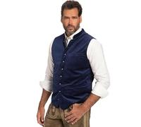 JP 1880 Chaleco, Traje Regional, Terciopelo, Cuello Alto, Espalda de Punto, hasta la Talla 40 cm, Azul Intenso, 56 Große Größen para Hombre