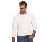 JP 1880 Henley básico, Camiseta, Manga Larga, Tapeta de Botones Blanco Nieve 5XL 702555200-5XL