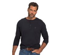 JP 1880 Henley JP1880, básico, Camiseta, Manga Larga, Tapeta de Botones, hasta la Talla 8 XL Marina Oscuro XLT 702555730-XLT