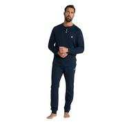 JP 1880 Henley Langarm Pyjama Lange Hose Pijama Largo, Azul Oscuro, XXXXXXXL Hombres