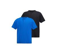 JP 1880 Henleys, Basic, Pack de 2, Cuello Redondo, Tira de Botones, hasta la Talla 8 XL Azul Clematis 8XL 708420765-8XL