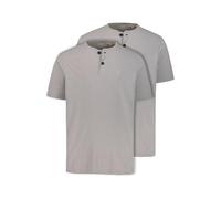 JP 1880 Henleys, Basic, Pack de 2, Cuello Redondo, Tira de Botones Mezcla Gris 3XL 708420123-3XL