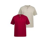 JP 1880 Henleys, Basic, Pack de 2, Cuello Redondo, Tira de Botones Rojo Cereza Oscuro 6XL 708420349-6XL