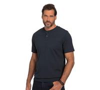 JP 1880 Hombre Tallas Grandes Tallas Grandes Menswear L-8XL Henley, Ajuste Abdominal, Media Manga, Cuello Redondo, hasta 8 XL 818628, Azul Marino, 7XL