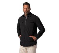 JP 1880 Hombres, cuello de camisa, bolsillos con solapa, chaqueta, Negro, 4XL