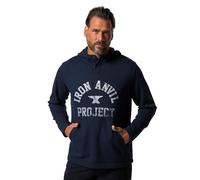 JP 1880 Jay-PI Sports - Sudadera con Capucha para Hombre, Talla Grande, Iron Anvil, impresión 1/1 Iron Anvil, Azul, L