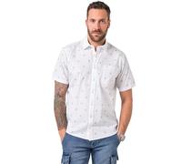 JP 1880 JP1880 Camisa, Media Manga, Estampado por Toda la Prenda, Cuello Kent, Modern Fit, hasta la 8 XL Hueso XL 846020200-XL