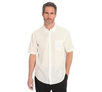 JP 1880 Camisa de Mezcla de Lino, Media Manga, Cuello Abotonado, calce Moderno Blanco Nieve 4XL 782692200-4XL