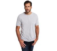 JP 1880 Jp1880 Henley, Basic, Knopfleiste, Halbarm, bis 7 XL Camiseta 1/2, Gris (Melange), 4XL para Hombre
