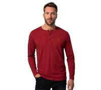 JP 1880 Henley JP1880, básico, Camiseta, Manga Larga, Tapeta de Botones, hasta la Talla 8 XL Rojo púrpura 4XL 702555546-4XL