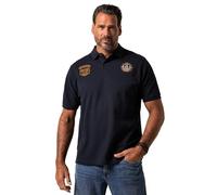 JP 1880 Jp1880 Poloshirt, Halbarm, Piqué, Badges, bis 8 XL Camisa, Azul Marino, 4XL Hombres