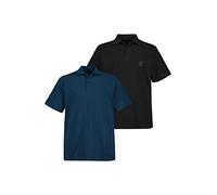 JP 1880 Menswear 704317 - Polos de piqué de algodón Peinado, Talla Grande y Grande, Talla L-8XL, 2 Unidades, Azul Medio., XL Grande