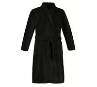 JP 1880 Menswear Big & Tall Plus Size L-8XL Albornoz, Ropa de Descanso, Microfibra, cinturón, hasta 8 XL, Negro, XXXXX-Large 701445130, Negro -, 5X-Large