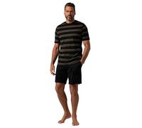 JP 1880 Pijama JP1880, Homewear, Conjunto de Dos Piezas, Camiseta de Rayas horizontales, pantalón Corto, hasta la Talla 8 XL Negro 8XL 840449100-8XL