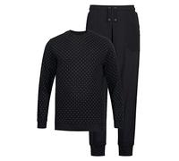 JP 1880 Pijama Largo de Vientre, Juego de pijama para Hombre, Negro, 8XL