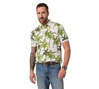 JP 1880 Polo para Hombre AOP Piquee, 1/2, Blanco Roto, 7XL