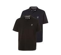 JP 1880 Polo Piquee 1/2 DP, Azul Marino Y Negro, XXXXXXL para Hombre