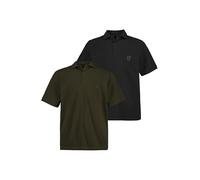 JP 1880 Polos, Basic, Paquete de 2, piqué, algodón Peinado Caqui Oscuro 7XL 704317430-7XL