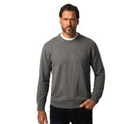 JP 1880 Suéter, Cuello Redondo, Bordado de JP1880, algodón Mezcla Gris 3XL 708261123-3XL