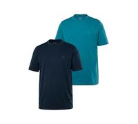 JP 1880 T-Shirts, Basic, 2er-Pack, Rundhals, bis 8XL Camiseta, Azul Oscuro, 7XL Hombres
