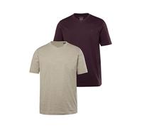JP 1880 T-Shirts, Basic, 2er-Pack, V-Ausschnitt, Halbarm, bis 8 XL Camiseta, Berenjena, Hombres