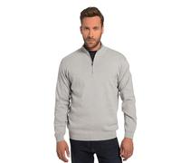 JP 1880 Troyer Flexnamic-Cuello Alto con Cremallera Suéter, Gris (Melange), 5XL para Hombre