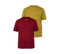 JP 1880 V-Shirt 2er-Pack Camisetas, Granate, XXXXXXXL Hombres